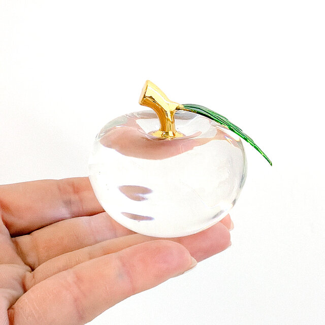ガラスオブジェ｜Smallリンゴ 置物・インテリア クリスタル｜透明感の