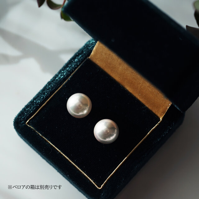TASAKIスタッズシリーズ似 ピアス&イヤカフ セット パールスタッズ 大粒・美しい照り☆貝パール9mmホワイトのサージカルステンレス