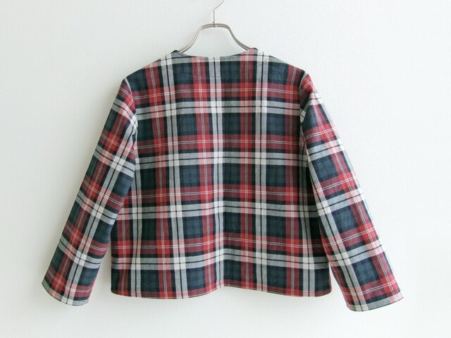 播州織＊裏起毛コットンのノーカラージャケット | iichi 日々の暮らし