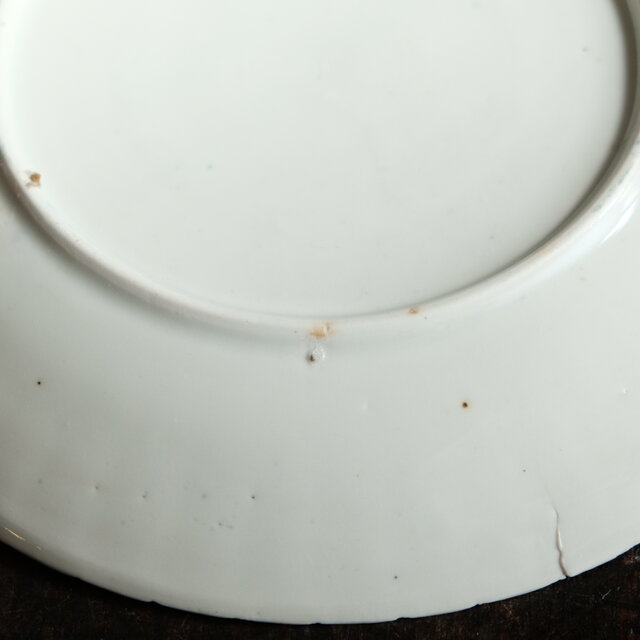 草花と蝶々◇伊万里 花文色絵金彩七寸中皿 古民家 骨董・antiques 明治