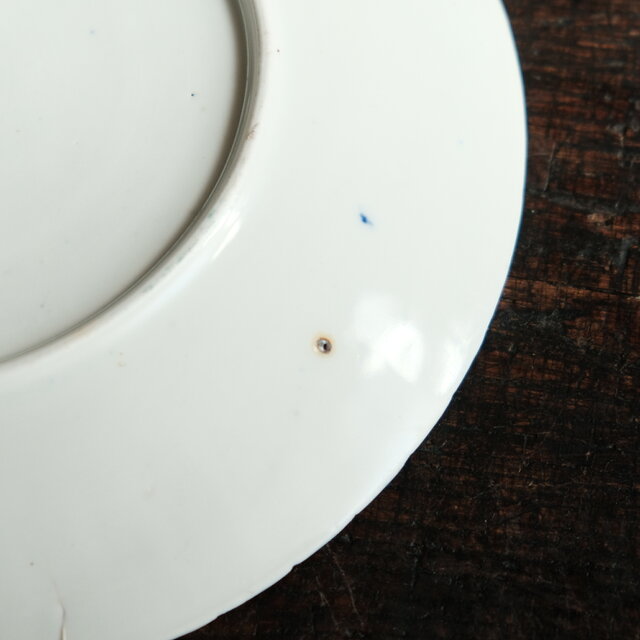 草花と蝶々◇伊万里 花文色絵金彩七寸中皿 古民家 骨董・antiques 明治