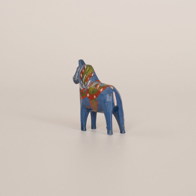 スウェーデン ヴィンテージ ダーナラホース(ダーナラヘスト) Dalahäst Dala Horse ダーラヘスト ダーラナホース ブルー 4.5cm