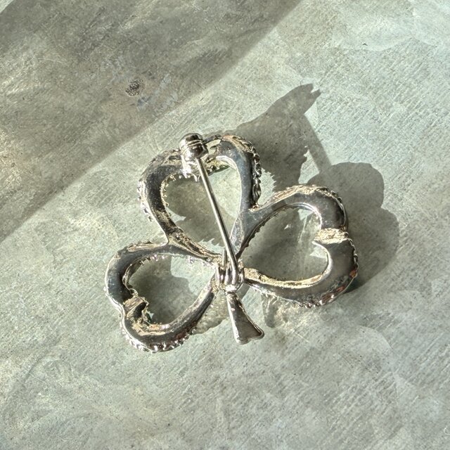 SC147-ヴィンテージブローチ U.S.A. 1960〜70's Green Rhinestone