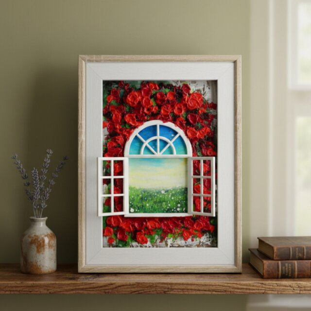 油絵 油彩画 原画「窓の先」絵画 アート インテリア 壁掛け | iichi