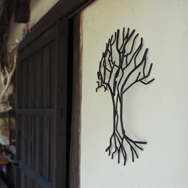 壁掛け・アイアン ウォールアート 直径40cm｜熟練職人の立体的な鉄の