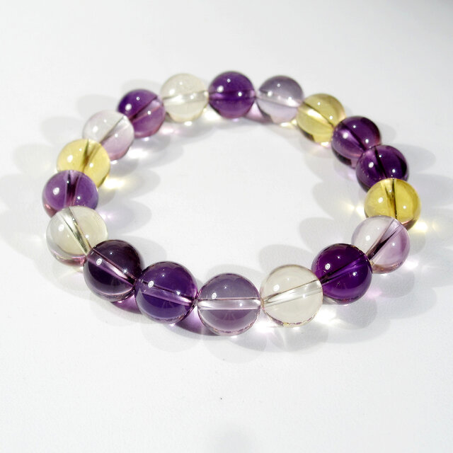 アメトリンのブレスレット（内周：15cm、美しい透明感と光沢） | iichi