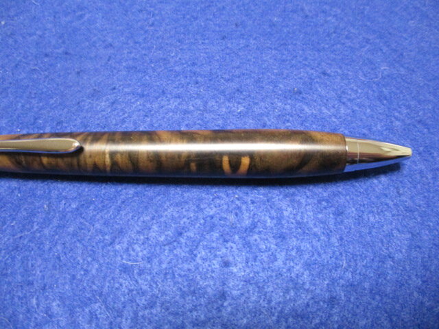 黒柿 孔雀杢 木口取り 木地仕上げ 木軸ボールペン(シャープペンシル