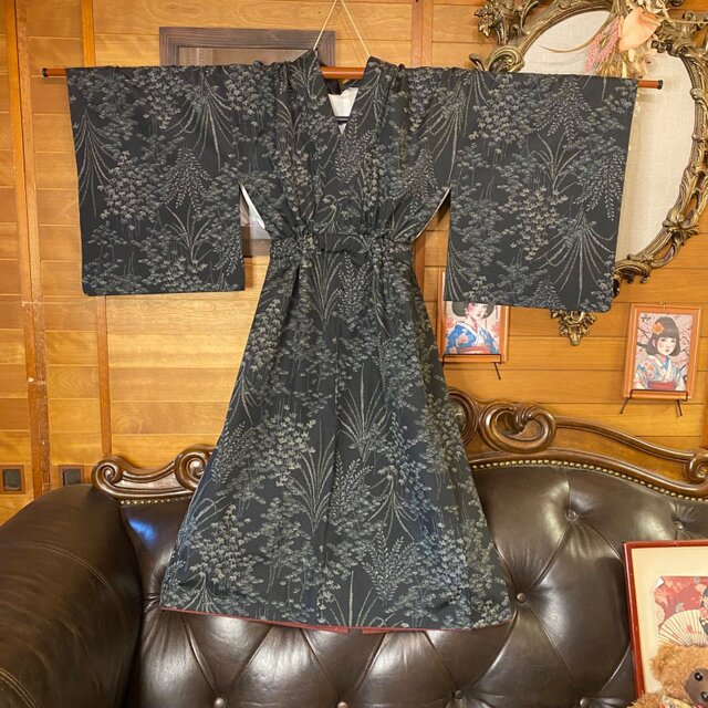 着物リメイク ワンピース｜洗える化繊素材＆名古屋帯サッシュベルト