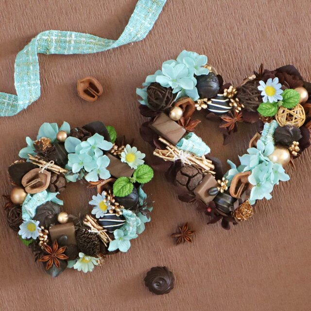 Chocolaterie のバレンタインリース☆チョコミント☆ミニリース