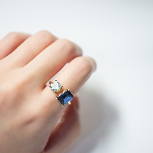 ブルーミスティックトパーズ×スカイブルートパーズ 天然石のフォーク