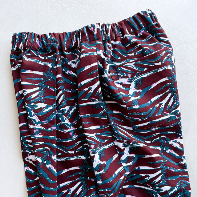 アフリカンワックスプリント タックパンツ Pink zebra | iichi 日々の