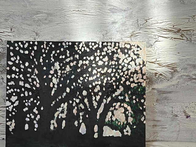 油彩画　原画「キラメク木漏れ日」アート　絵画 32×41㎝ F6　キャンバス 油彩画 原画「キラメク木漏れ日」アート 絵画 32×41㎝ F6 キャンバス