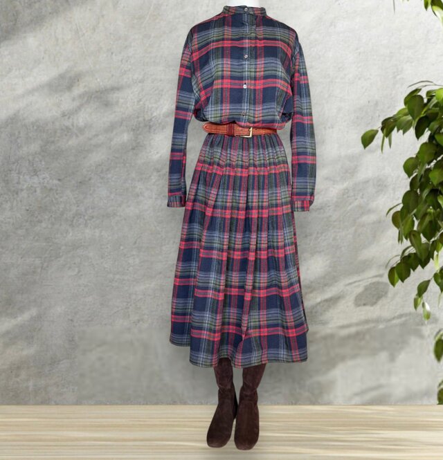 フランネルタータンチェックセットアップ ブルー | iichi 日々の暮らし