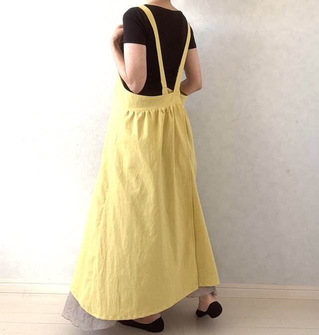 ふんわりエアリー ヴィンテージソフト加工 クロスエプロン【レモン