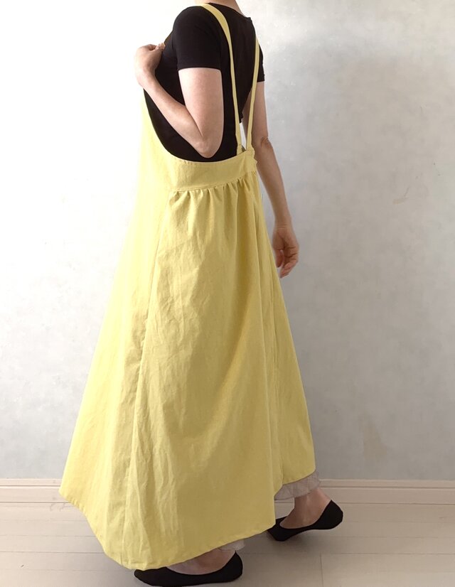 ふんわりエアリー ヴィンテージソフト加工 クロスエプロン【レモン