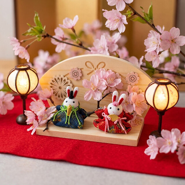 ちりめんのひな祭り飾り 桜のパーツ付き | iichi 日々の暮らしを