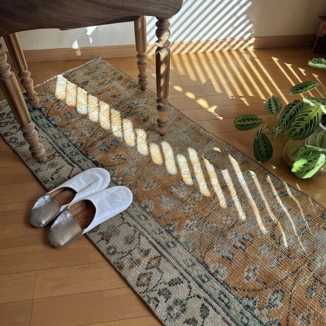 貴重116×190幸せの青い鳥 ボタニカル シャビー 擦れシャビー クリーム