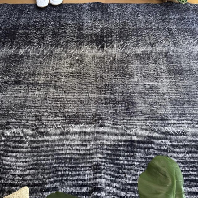 大判157×256レアカラー ダークネイビーグレイ 擦れ トルコヴィンテージ