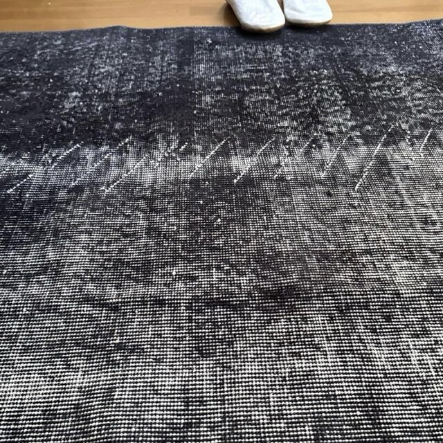 大判157×256レアカラー　ダークネイビーグレイ　擦れ　トルコヴィンテージラグ 大判157×256レアカラー ダークネイビーグレイ 擦れ トルコヴィンテージ