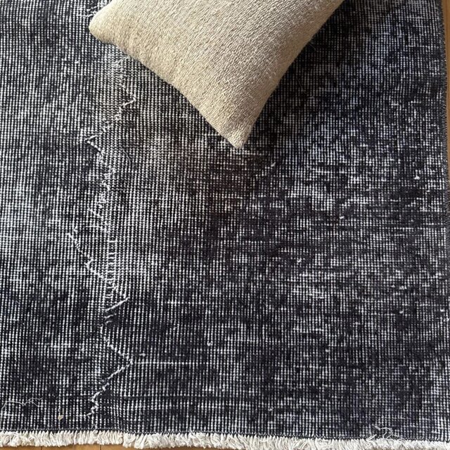 大判157×256レアカラー ダークネイビーグレイ 擦れ トルコヴィンテージ
