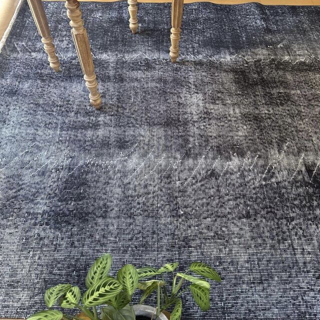 大判157×256レアカラー ダークネイビーグレイ 擦れ トルコヴィンテージ