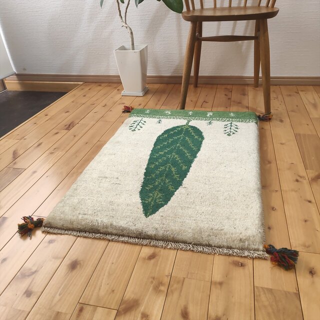 ペルシャ ギャッベ 玄関マット ラグ 90x60㎝ 糸杉 RJ16415 | iichi