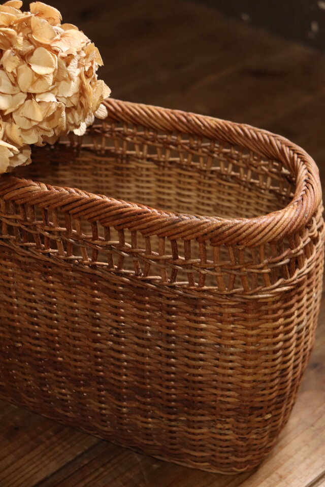 №115 籐籠 花籠 編籠 インテリア 古道具 花器 | iichi 日々の暮らしを