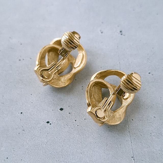 ANNE KLEIN》 matte gold rough knot アンクライン ヴィンテージ 