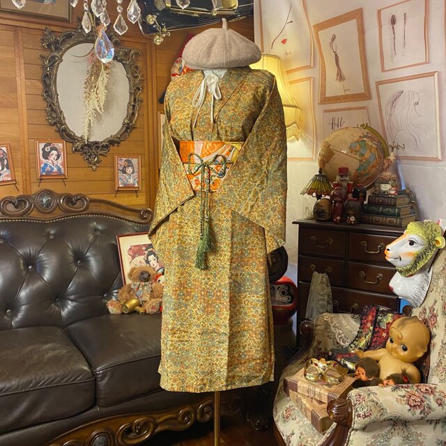 着物リメイクワンピース3649 着物リメイクワンピース3689 - メルカリ