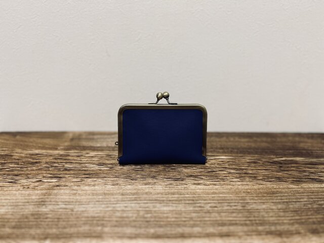 新品未使用☆ドゥーニーアンドバーグ　がま口財布、小物入れ　紺色　革製 国産レザーコンパクトがま口財布◇ネイビー カード入れ 名刺入れ 革