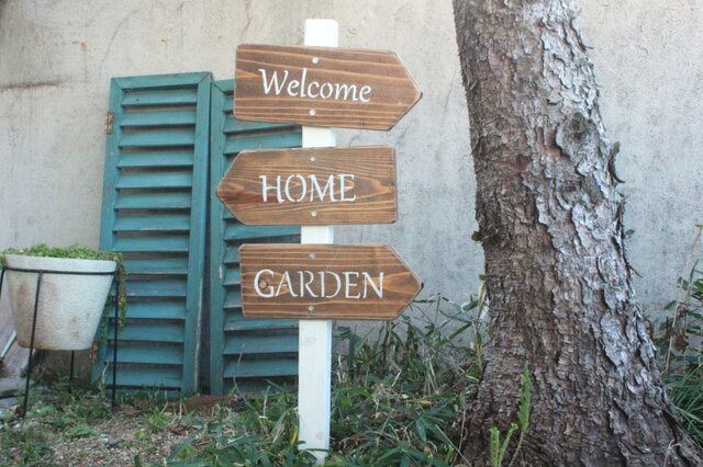 ハンドメイド　Welcomeプレート　ガーデンプレート　garden  Welcomeプレート ガーデンプレート garden welcome home | iichi 日々