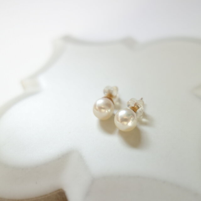14kgf 7mmあこやバロックパールのピアス | iichi 日々の暮らしを