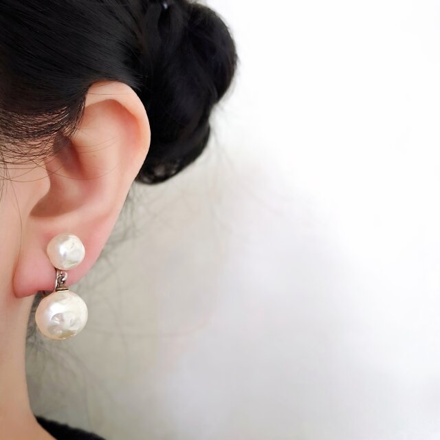 Richelieu》 faux baroque pearl dangle リシュリュー ヴィンテージ