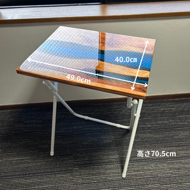 サイドテーブル アイアン 無垢 木製 おしゃれ リバーレジン 折り畳みテーブル サイドテーブル アイアン 無垢 木製 おしゃれ リバーレジン 折り畳み