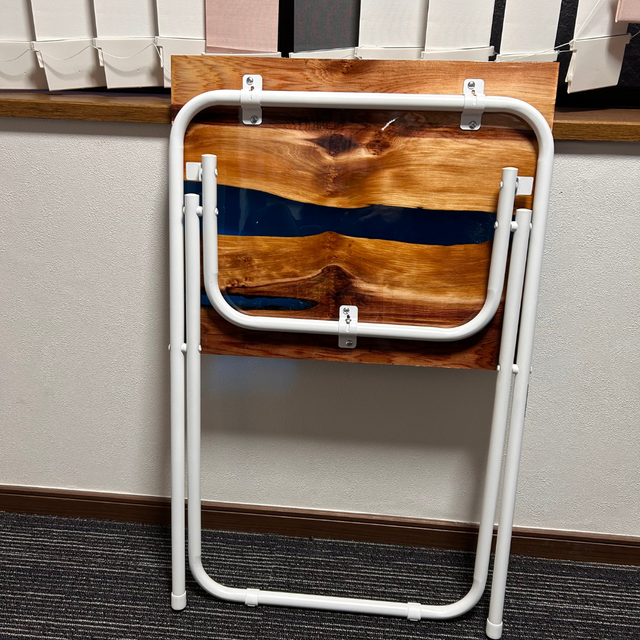 サイドテーブル アイアン 無垢 木製 おしゃれ リバーレジン 折り畳みテーブル サイドテーブル アイアン 無垢 木製 おしゃれ リバーレジン 折り畳み