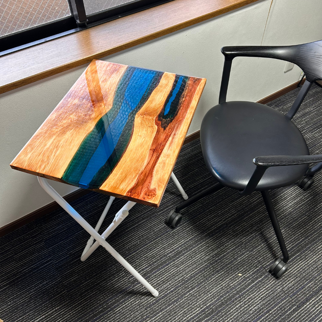 サイドテーブル アイアン 無垢 木製 おしゃれ リバーレジン 折り畳みテーブル サイドテーブル アイアン 無垢 木製 おしゃれ リバーレジン 折り畳み