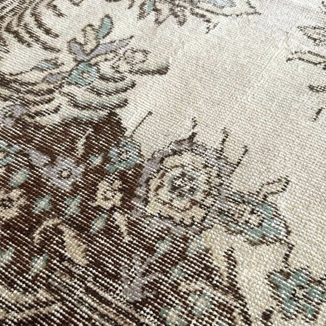 超大判168×263ナチュラルクリームブラウン　メダリオントルコヴィンテージラグ 超大判168×263ナチュラルクリームブラウン メダリオントルコ