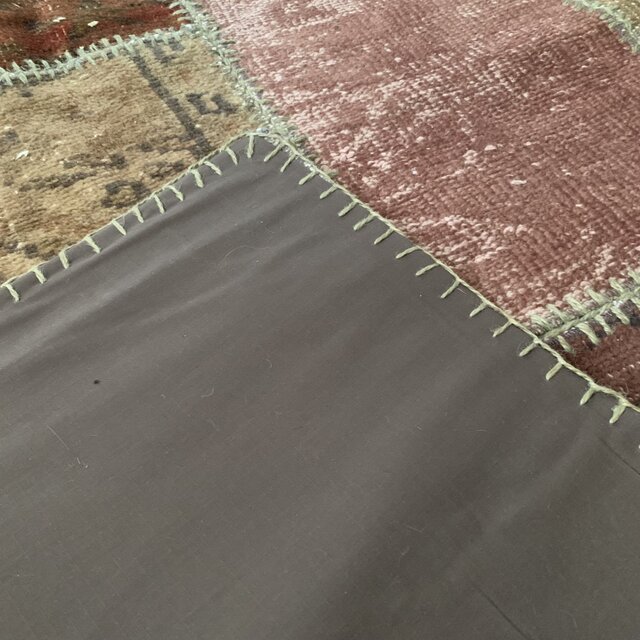 超超大判 288×144 トルコヴィンテージラグ パッチワーク アッシュ