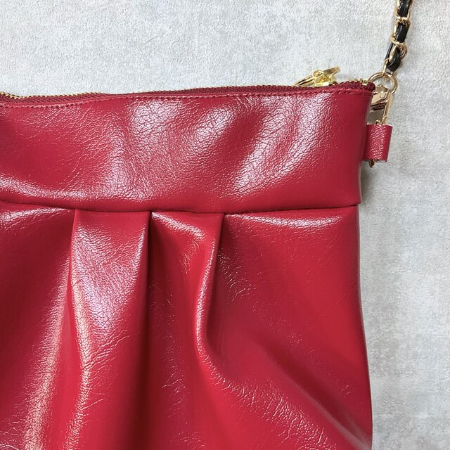 小さな恋のものがたり　レザーショルダーポシェット レッド 本革 ポシェット ショルダーバッグ 栃木レザー 全7色 NC3417V