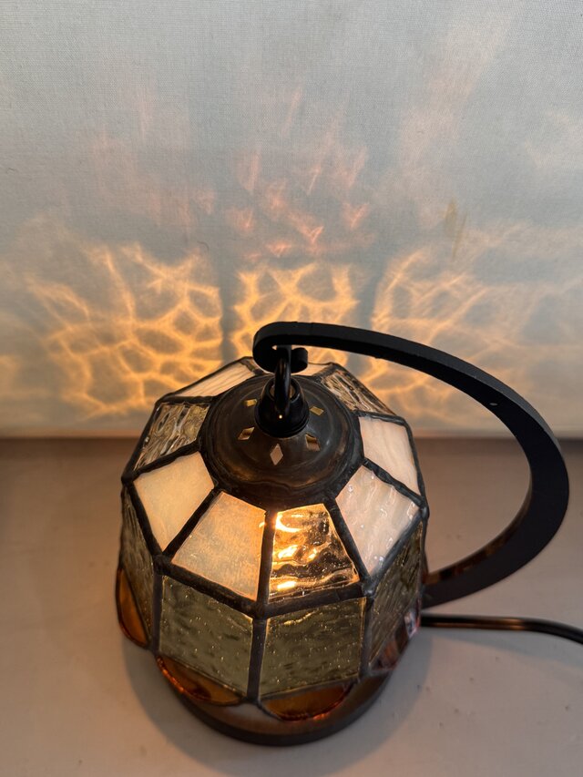 green amber アイアンベース ミニランプ ステンドグラス LED | iichi