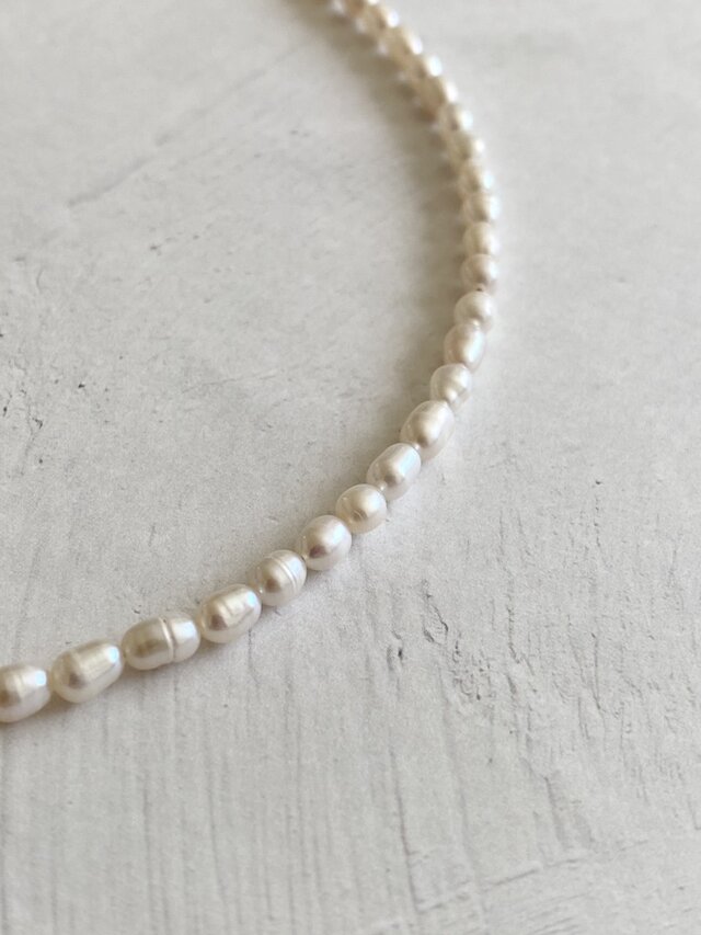 Sv Pearls Necklaces:淡水パールネックレス 不揃いオーバルバロック長