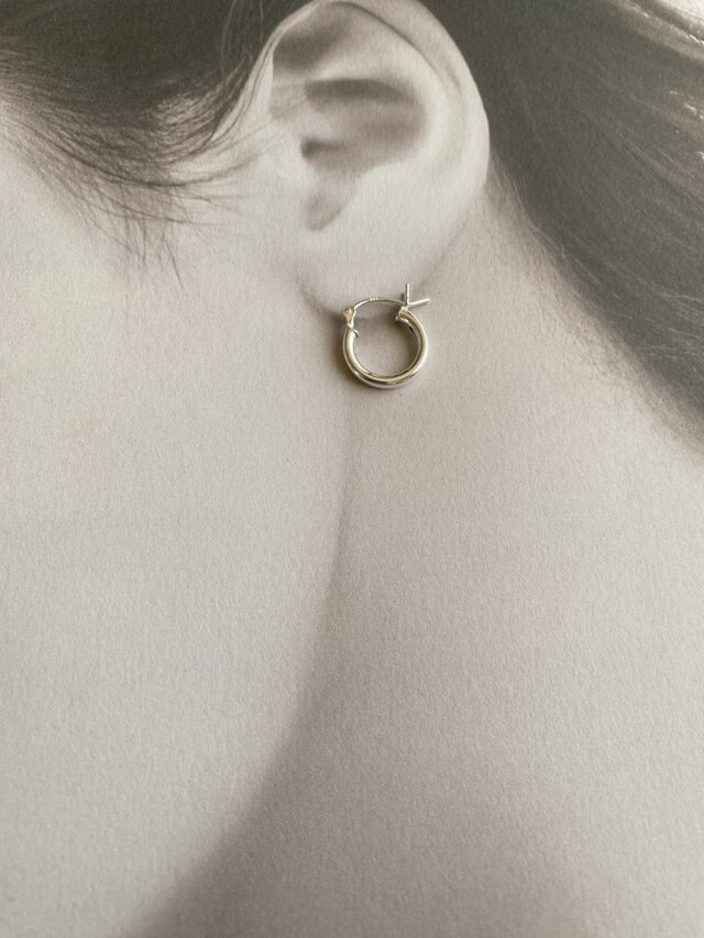 Silver925 Hoop ：every day hoop pierced 10mmシルバーフープピアス
