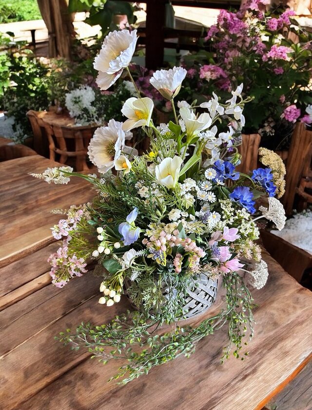 光触媒 人工観葉植物 ウォールグリーン フェイクグリーン 野花春の花