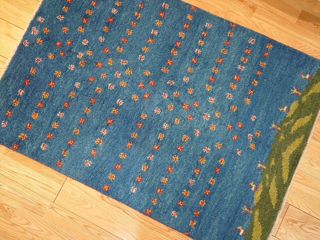 ペルシャ ギャッベ マット大 ラグ 115x82cm 風景 青空 生命の木 RD7269