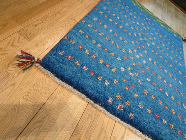 ペルシャ ギャッベ マット大 ラグ 115x82cm 風景 青空 生命の木 RD7269