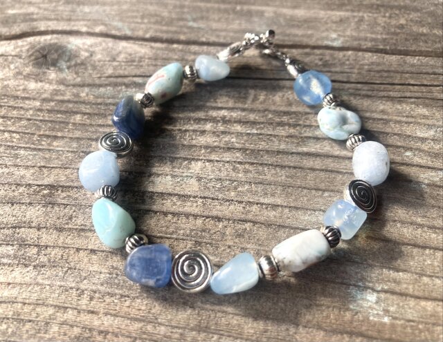 ラリマー アクアマリン バングル Blue Horizon Bracelet ラリマー＆カイヤナイト＆アクアマリンの