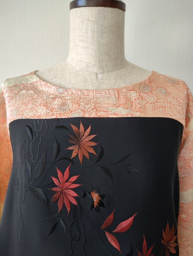 黒地刺繍帯×着物橙色風景 | iichi 日々の暮らしを心地よくする 