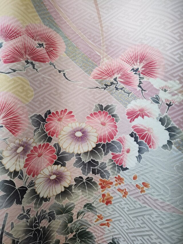 振袖ロングワンピース 梅の花と孔雀 | iichi 日々の暮らしを心地よく