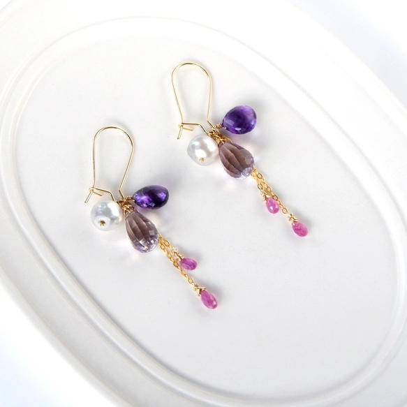 maumaumau様　宝石質✨アメトリン　コンケーブ　ピアス　14kgf　他 maumaumau様 宝石質✨アメトリン コンケーブ ピアス 14kgf 他