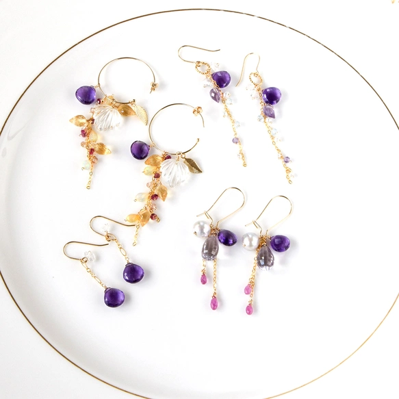 紫の芽吹き」 ― Amethyst Bloom Hoopアメジストxシトリンxフープ着せ